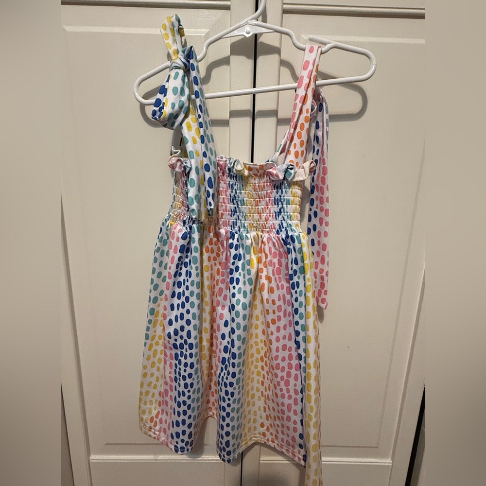Orange Poppy brand toddler Colorful Polka Dot Sundress